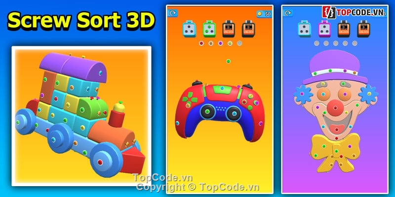 screw sort,screw puzzle,sort screw,puzzle 3d
